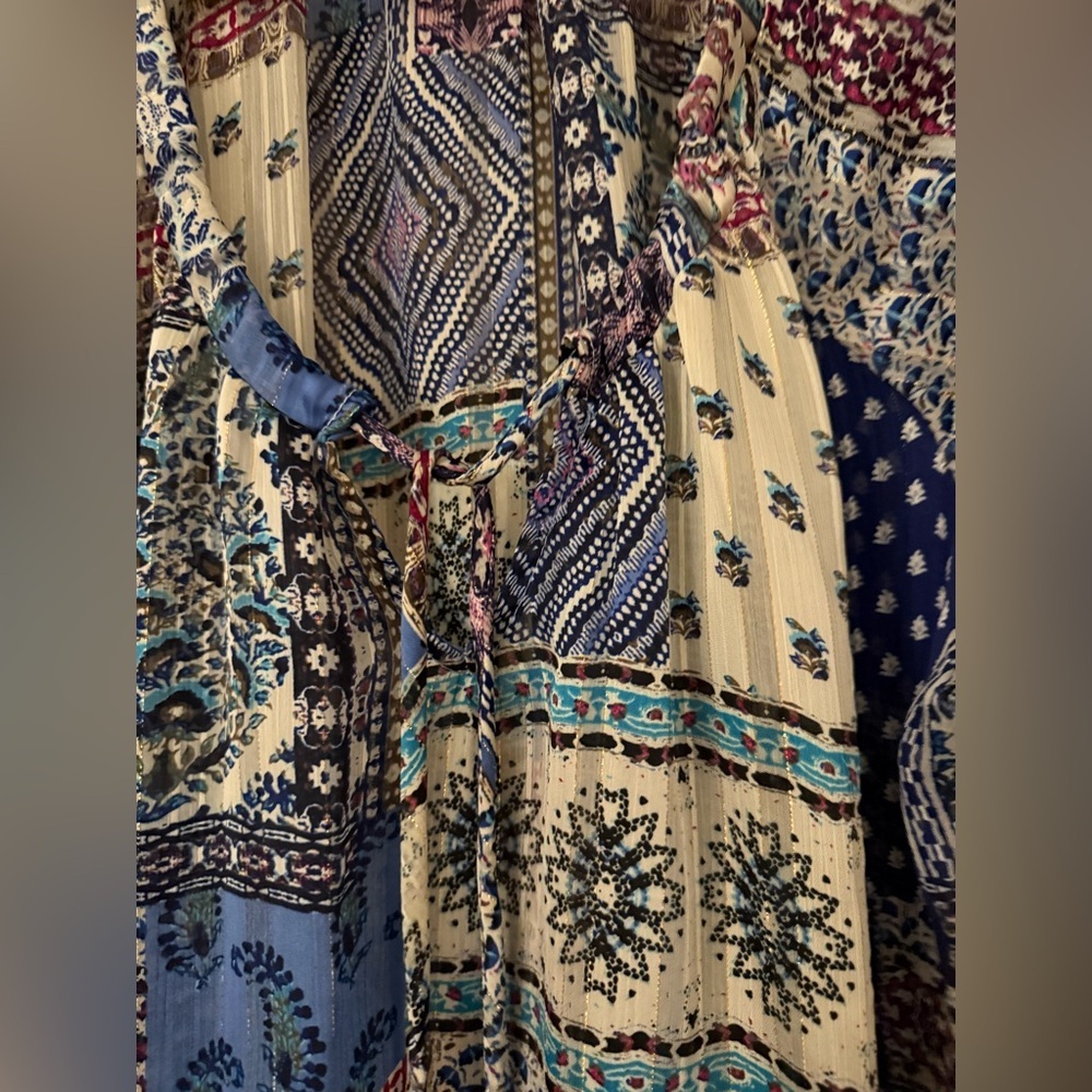 Like New By Together Patchwork Peasant Blouse - image 5